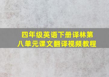 四年级英语下册译林第八单元课文翻译视频教程