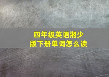 四年级英语湘少版下册单词怎么读