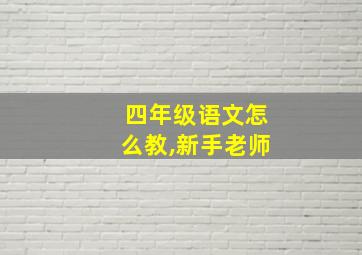 四年级语文怎么教,新手老师