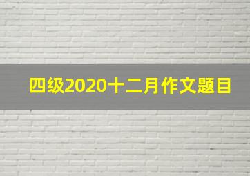 四级2020十二月作文题目