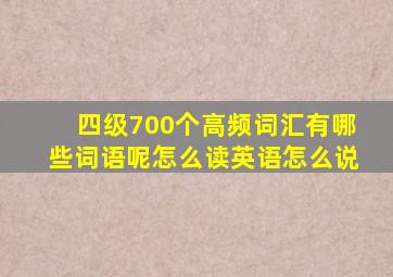 四级700个高频词汇有哪些词语呢怎么读英语怎么说