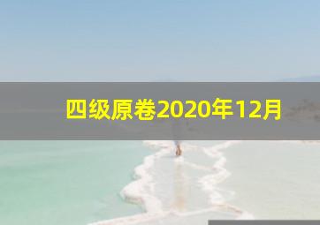 四级原卷2020年12月