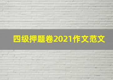 四级押题卷2021作文范文