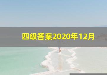 四级答案2020年12月