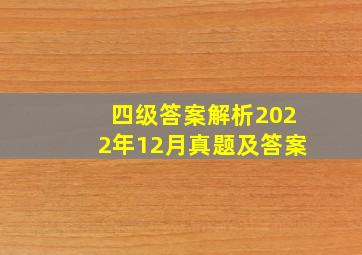 四级答案解析2022年12月真题及答案