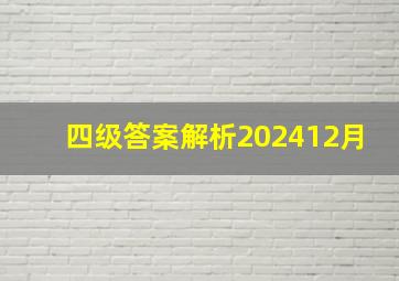 四级答案解析202412月