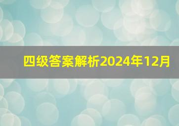 四级答案解析2024年12月