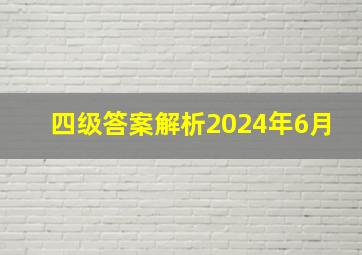 四级答案解析2024年6月