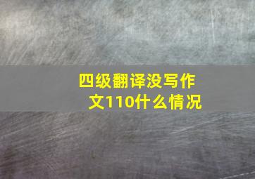 四级翻译没写作文110什么情况