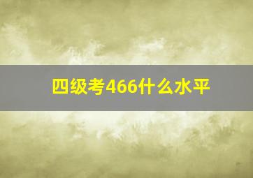 四级考466什么水平