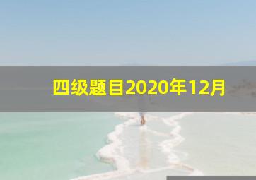 四级题目2020年12月