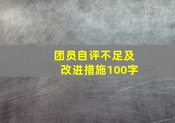 团员自评不足及改进措施100字