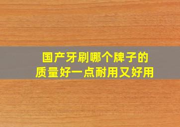 国产牙刷哪个牌子的质量好一点耐用又好用