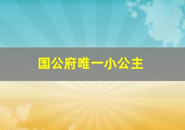 国公府唯一小公主