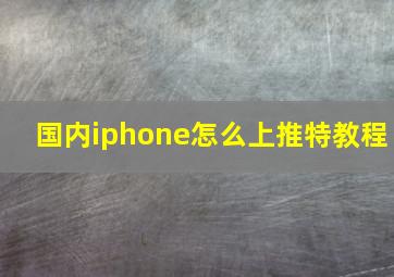 国内iphone怎么上推特教程