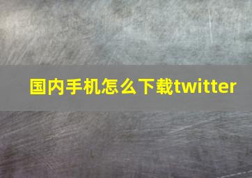 国内手机怎么下载twitter