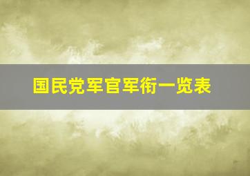 国民党军官军衔一览表