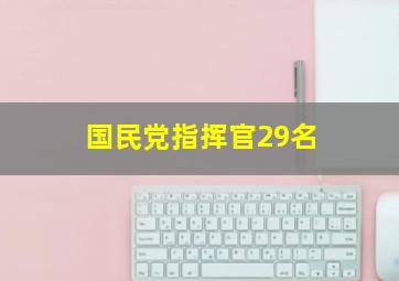 国民党指挥官29名