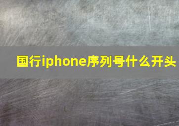 国行iphone序列号什么开头