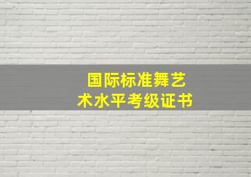 国际标准舞艺术水平考级证书