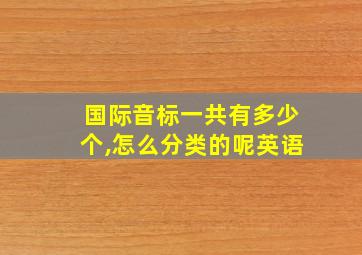 国际音标一共有多少个,怎么分类的呢英语