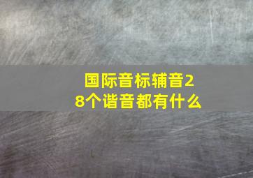 国际音标辅音28个谐音都有什么