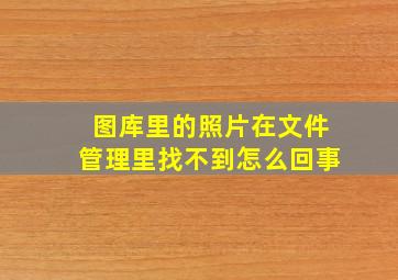 图库里的照片在文件管理里找不到怎么回事