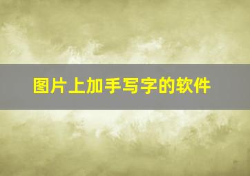 图片上加手写字的软件