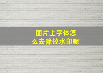 图片上字体怎么去除掉水印呢