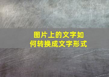 图片上的文字如何转换成文字形式