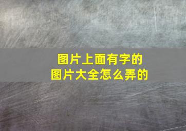 图片上面有字的图片大全怎么弄的