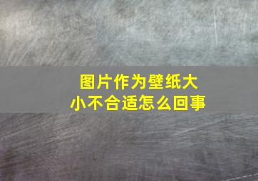 图片作为壁纸大小不合适怎么回事