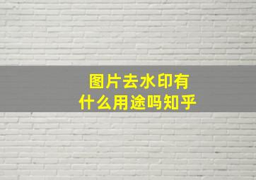 图片去水印有什么用途吗知乎