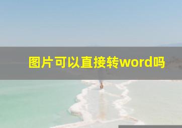 图片可以直接转word吗