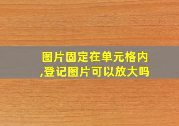 图片固定在单元格内,登记图片可以放大吗