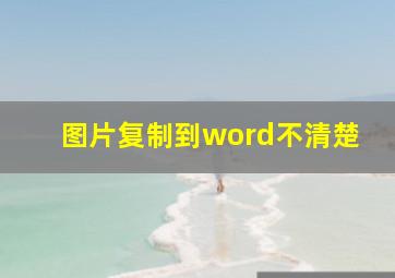 图片复制到word不清楚