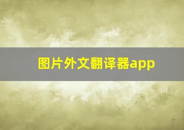 图片外文翻译器app