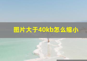 图片大于40kb怎么缩小