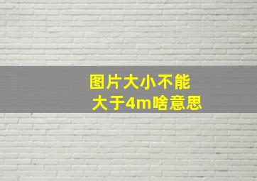 图片大小不能大于4m啥意思