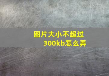 图片大小不超过300kb怎么弄