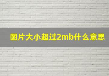 图片大小超过2mb什么意思