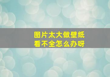 图片太大做壁纸看不全怎么办呀