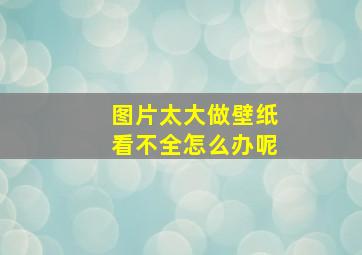 图片太大做壁纸看不全怎么办呢