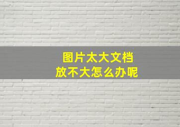 图片太大文档放不大怎么办呢