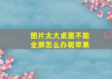 图片太大桌面不能全屏怎么办呢苹果