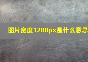 图片宽度1200px是什么意思