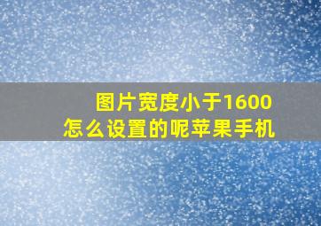 图片宽度小于1600怎么设置的呢苹果手机