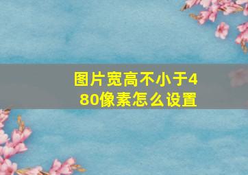 图片宽高不小于480像素怎么设置