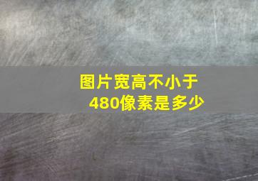 图片宽高不小于480像素是多少