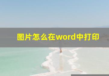 图片怎么在word中打印